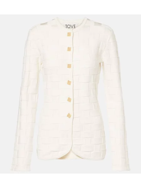 Geacă Tove din jacard alb