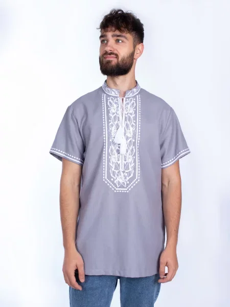 Едельвіка Вишита сорочка Бавовна/поліестер сірий