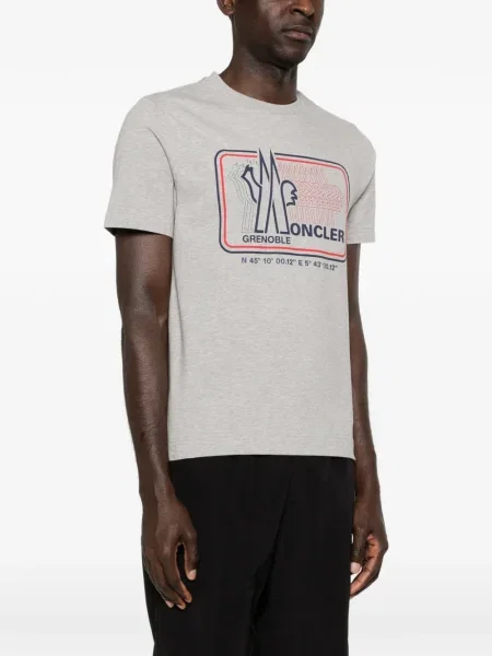 Majica Moncler Grenoble s autogramom siva