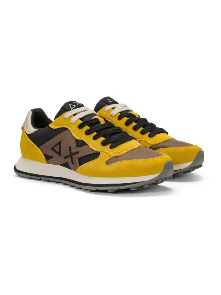 Sneakersy Sun68 skórzane żółte