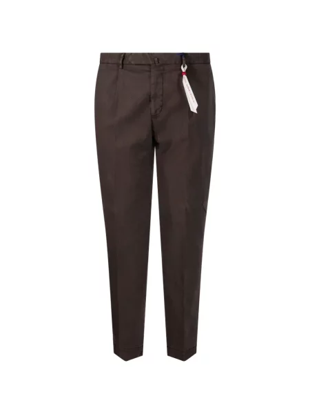 Pantaloni Santaniello din țesătură twill maro