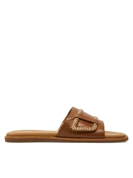 Klapki Clarks brązowe