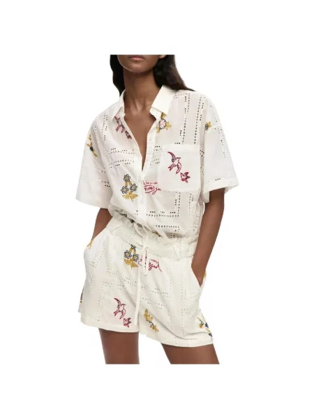 Pantaloni Desigual alb