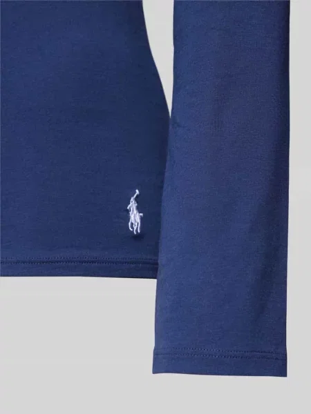 Bluzka z długim rękawem o kroju slim fit z mieszanki bawełny Polo Ralph Lauren granatowa