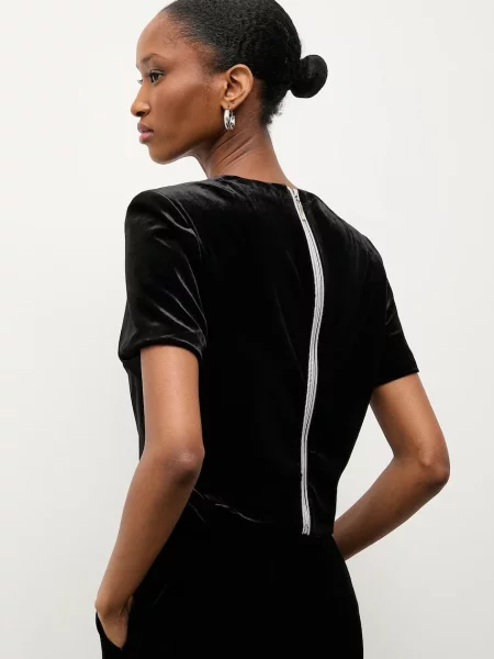 Žametna majica Answear.LAB črna