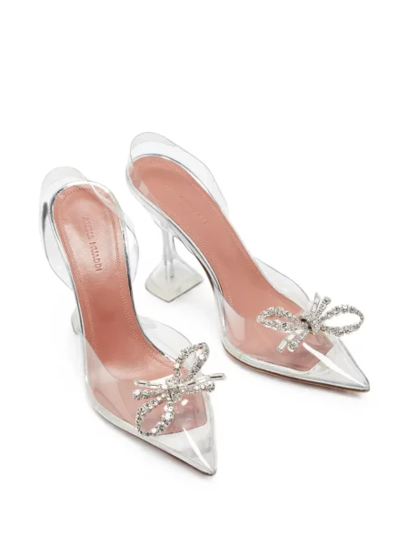 Pantofi cu toc Amina Muaddi slingback alb