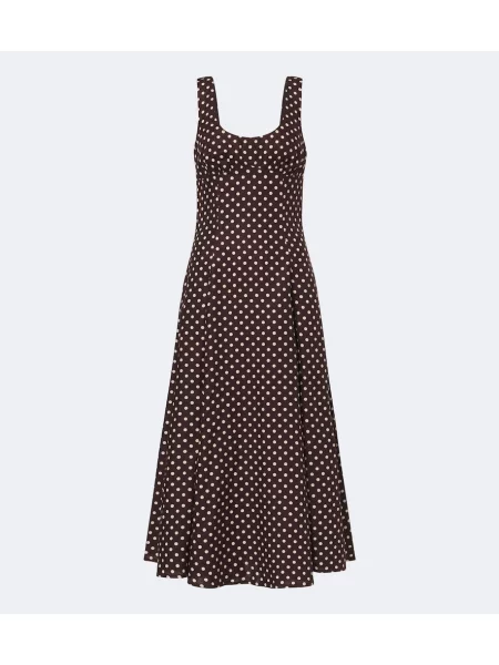 Rochie midi Faithfull de in cu buline maro