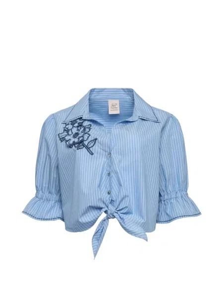 Cămașă cu dungi Cinq A Sept cu model floral albastru