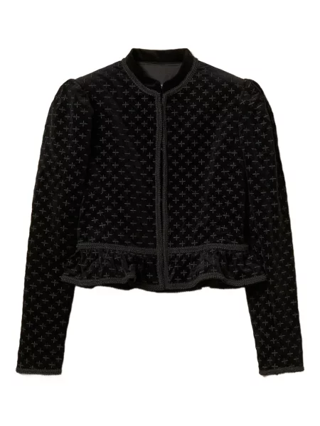 Geacă Twinset cu broderie de catifea negru