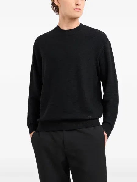 Pulover Emporio Armani cu aplicații negru