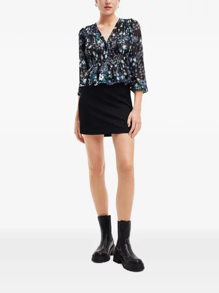 Bluză Desigual cu model floral negru