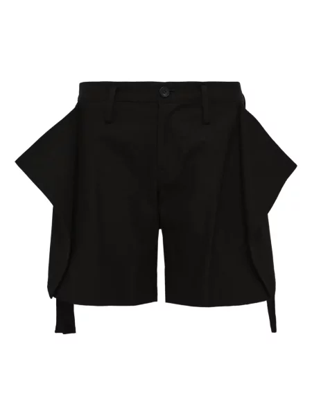 Pantaloni scurți Yohji Yamamoto drapate negru