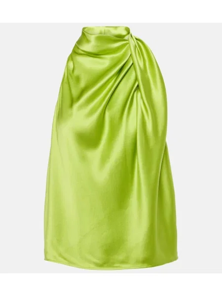 Satynowy top The Sei drapowany zielony