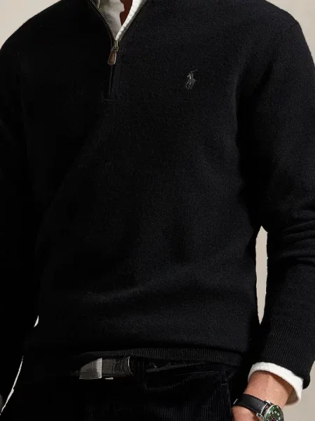 Шерстяной свитер Polo Ralph Lauren черный