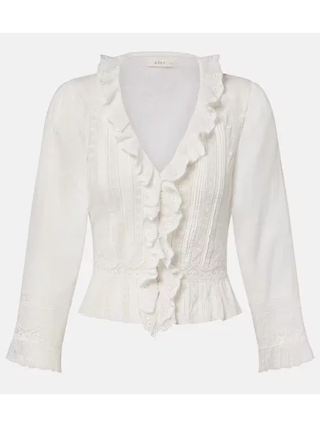 Bluză Dôen cu volane alb