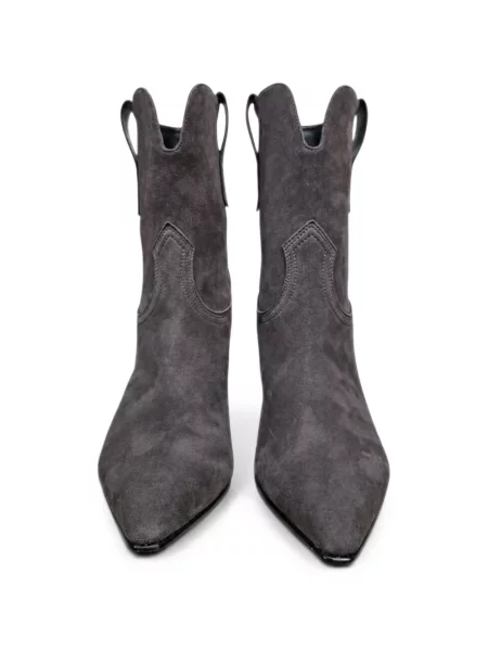 Botine Poche Paris din piele de căprioară gri