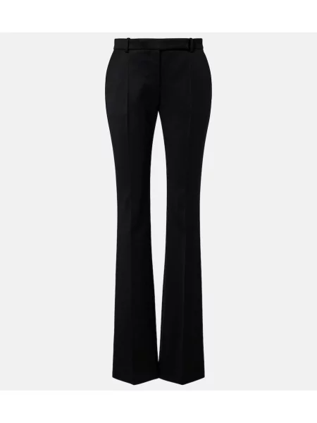 Pantaloni Mcqueen de lână evazate negru