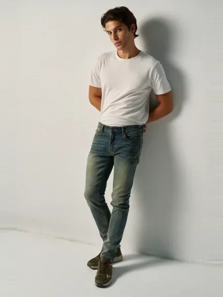 KOROSHI Jeans deschis albastru