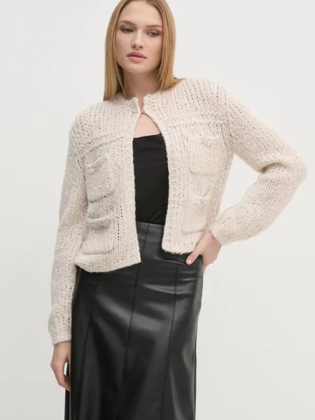 Kardigan s primjesom vune OUI bež