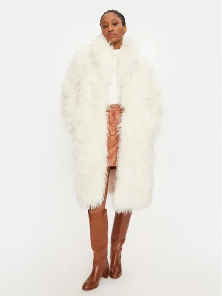 Palton de blană Rinascimento alb