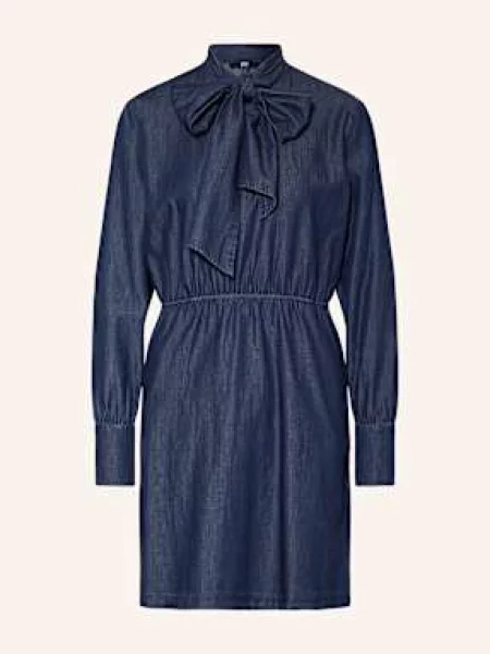 Riani Sukienka Z Kokardą W Stylu Jeansowym blau granatowa