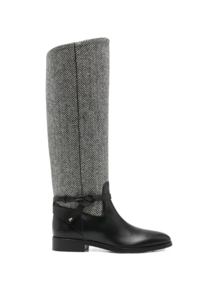 Cizme Jimmy Choo cu model herringbone negru