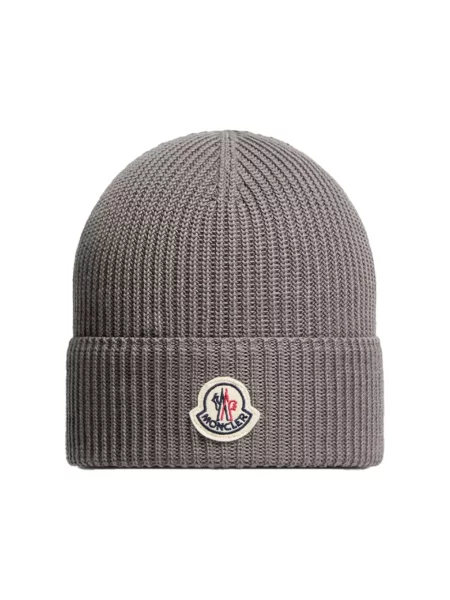 Czapka Moncler z logo szara