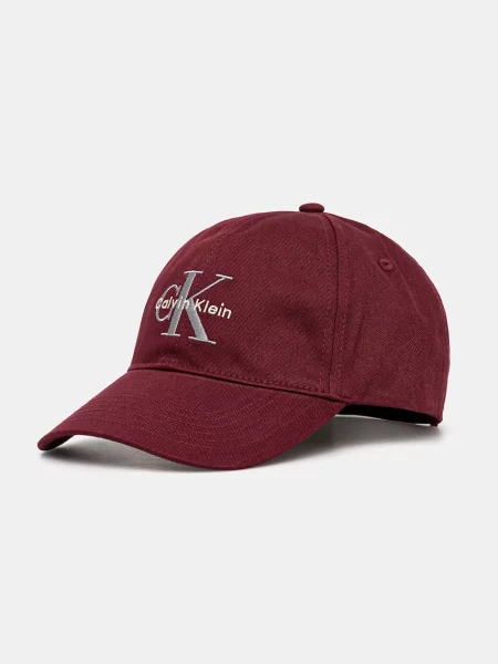 Шапка с козирка Calvin Klein червено