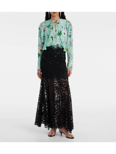Bluză Rabanne din satin cu model floral