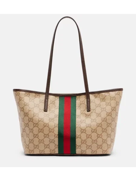 Geantă shopper Gucci din canvas bej