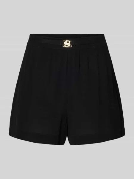 Bermudy o kroju wide fit z aplikacją z logo Boss czarne