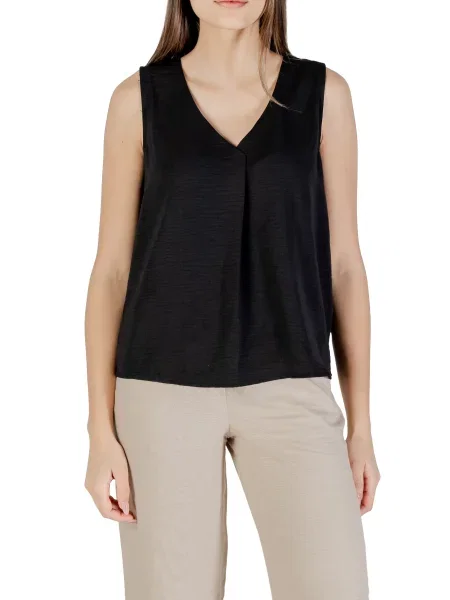 Top Only cu decolteu în V negru