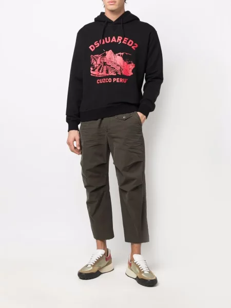 Hanorac cu glugă Dsquared2 cu imagine negru