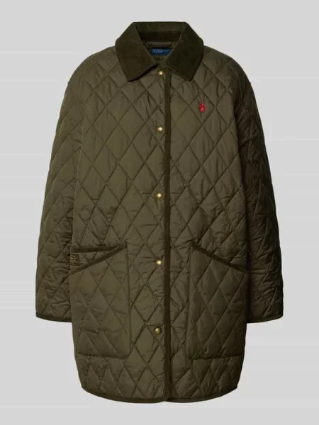 Kurtka pikowana z wyhaftowanym logo Polo Ralph Lauren zielona