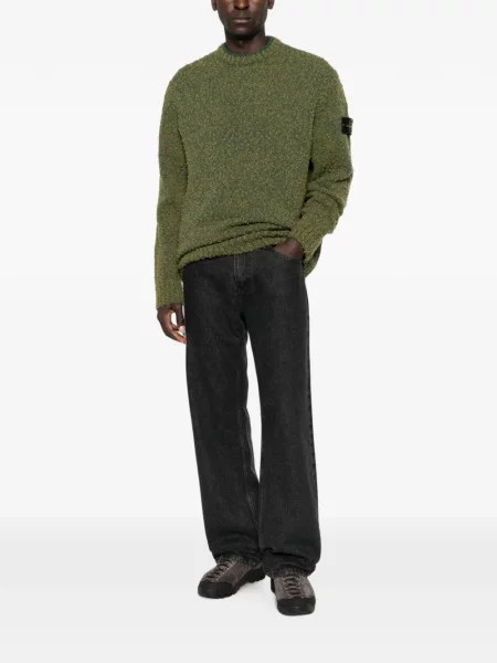 Lung pulover Stone Island cu strasuri verde