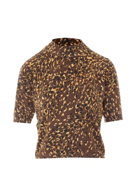 Tricou Twinset cu imagine cu imprimeu animal print maro