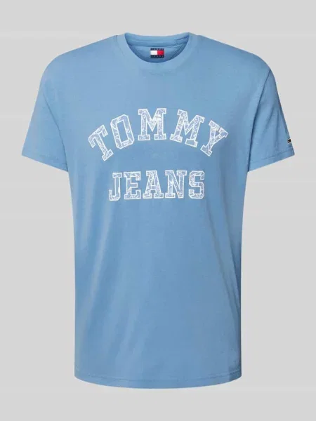 T-shirt o kroju regular fit z czystej bawełny z nadrukiem ze wzorem Tommy Jeans