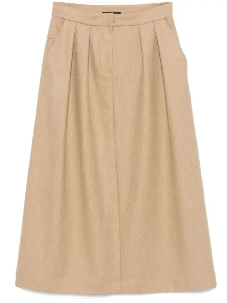 Fustă midi Fabiana Filippi până la genunchi maro