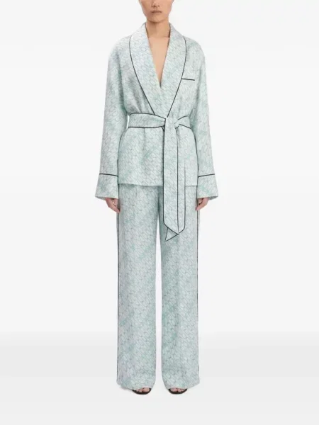 Pantaloni Victoria Beckham cu imagine alb