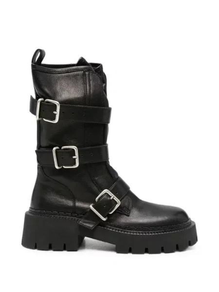 Botine Vic Matié cu cataramă chunky cu bretele negru