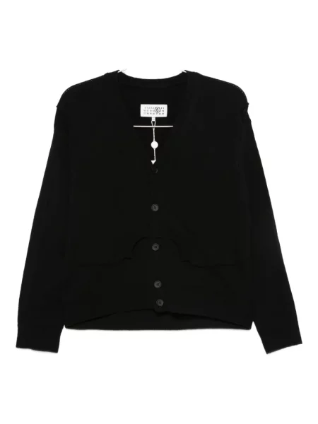 Kardigan Mm6 Maison Margiela wełniany czarny