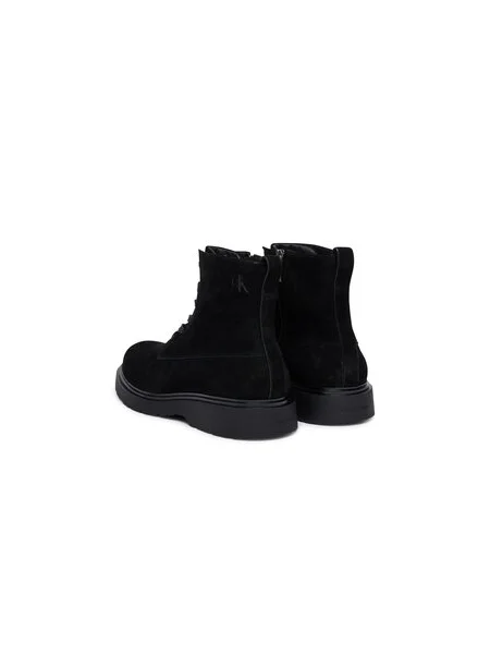Calvin Klein velúr cipő COMBAT ESS LACE UP ZIP BOOT SU fekete