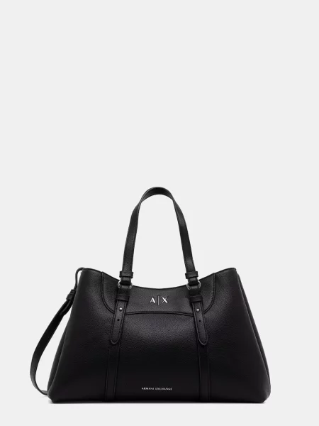Armani Exchange geantă pentru femei cu imitație de piele negru