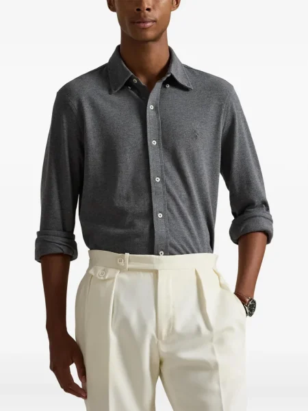 Dlouhá pruhovaná s límcem kšiltovka Polo Ralph Lauren modrá