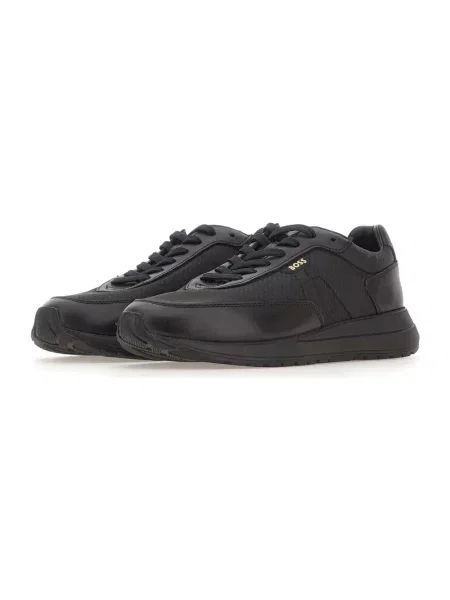 Sneakersy Boss skórzane czarne