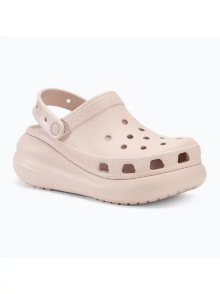 Klasické pantofle Crocs na klínovém podpatku růžové