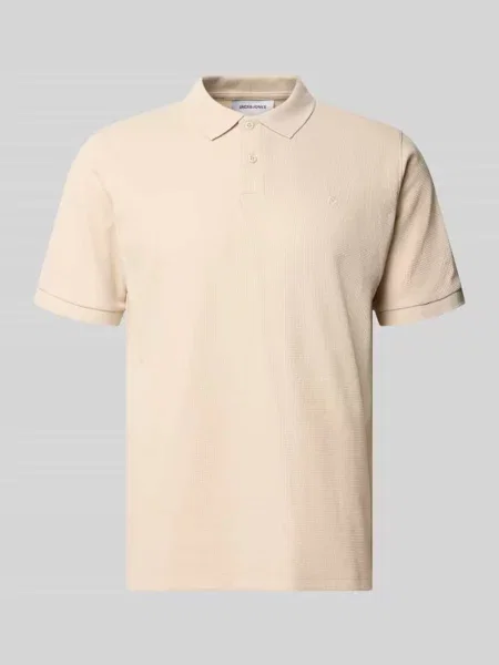 Koszulka polo z domieszką bawełny krój regular fit model Austin' Jack & Jones beżowa