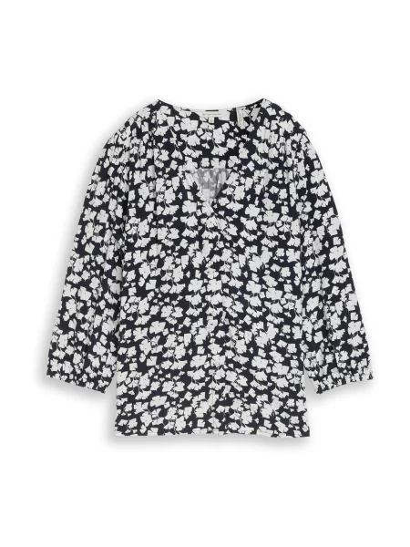 TOM TAILOR Bluză albastru închis alb