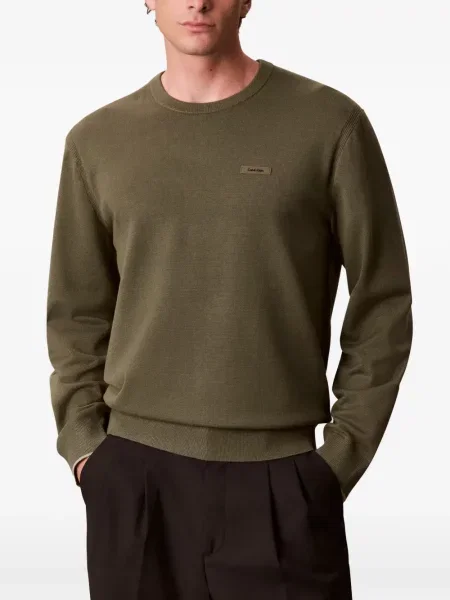 Pulover Calvin Klein cu autograf verde