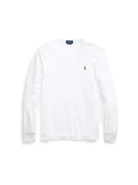 Lekka bluzka z długim rękawem Polo Ralph Lauren z długim rękawem biała